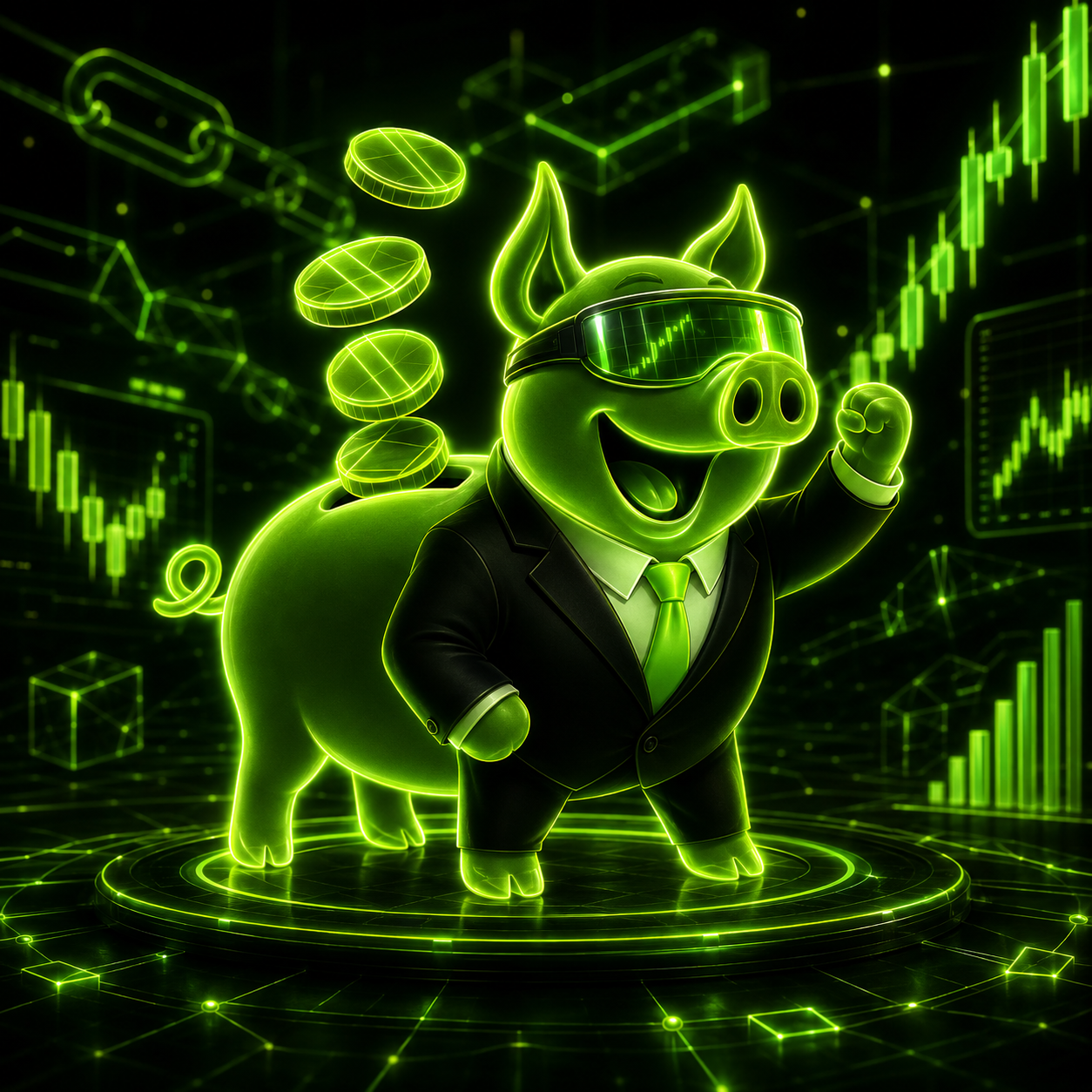 LOLCOIN neon pig trader