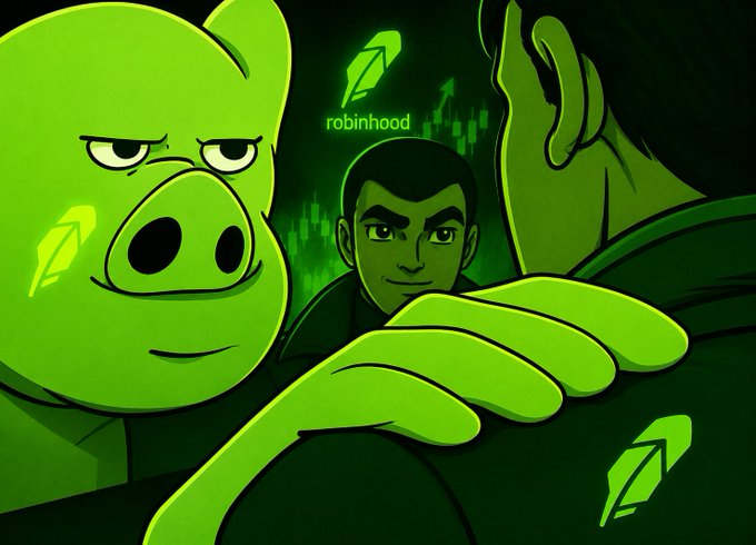 LOLCOIN pig with the Robinhood founder